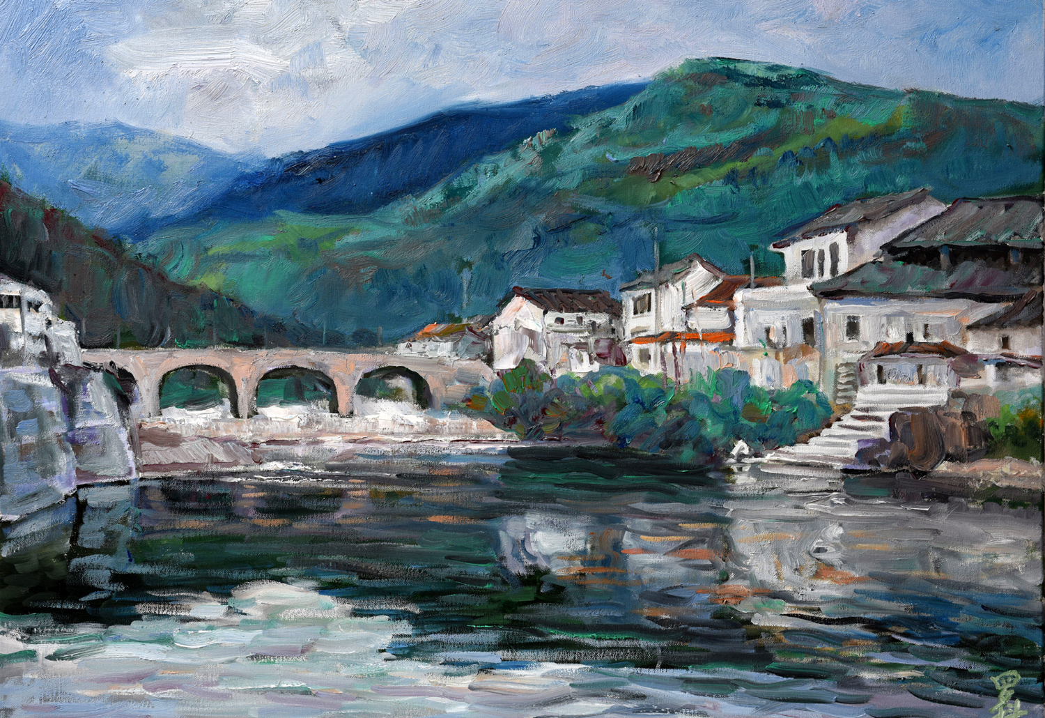 我的风景油画《悠悠大岚》