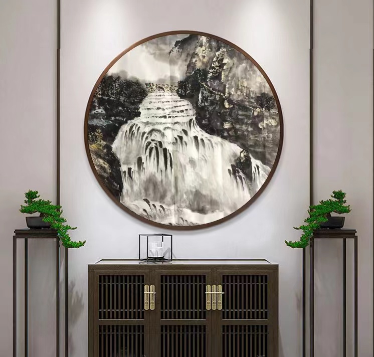 临摹陈老师的飞瀑国画